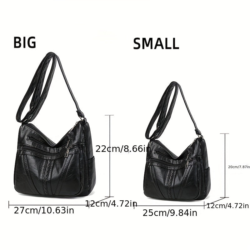 Fashion Crossbody Bag For Women, Large Capacity Braided Detail Shoulder Bag, Multi Pockets Purse Gift For Mom